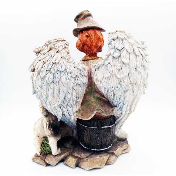 Clown with Angel Wings with Trumpet & Dog 9 Inches Tall Vintage 1980s Ceramic - Picture 7 of 16